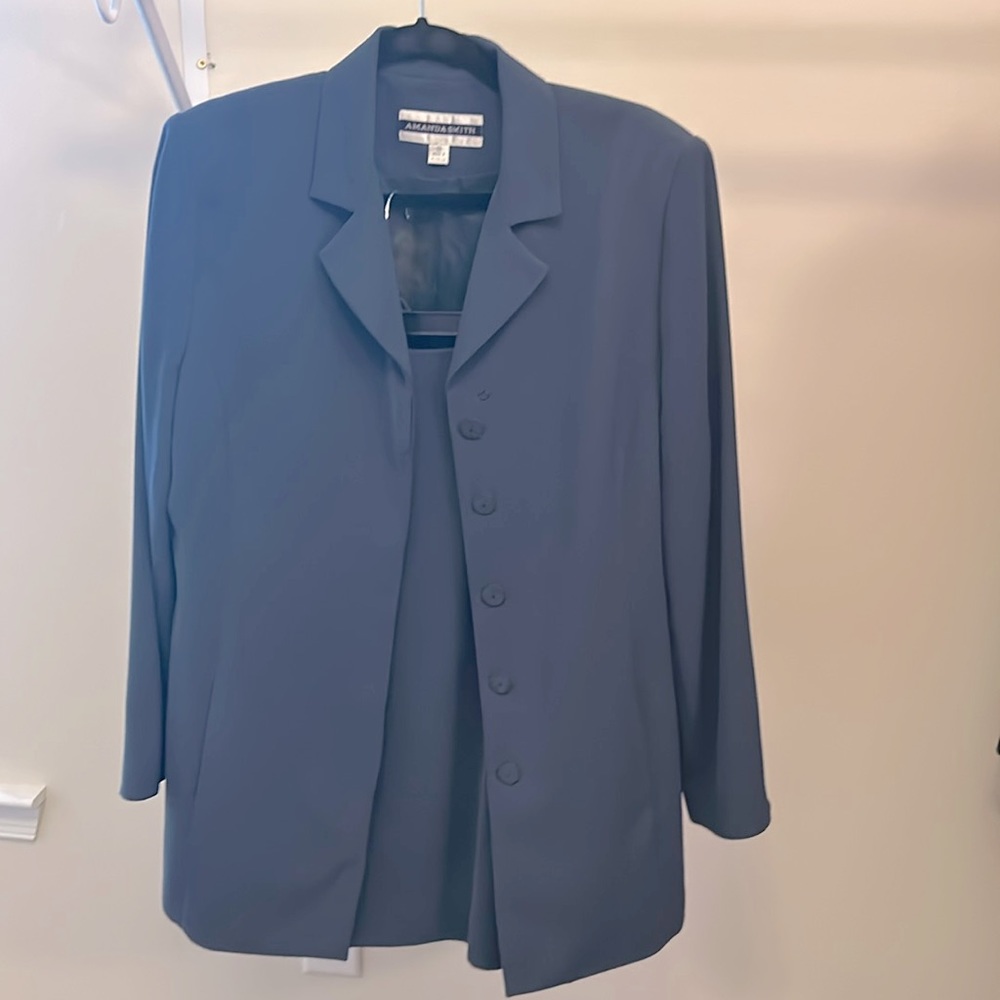 Amanda Smith size 12 deep dusty blue, women’s business skirt suit